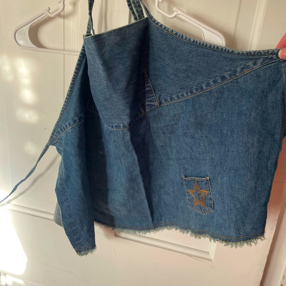 Tilt vintage halter denim top